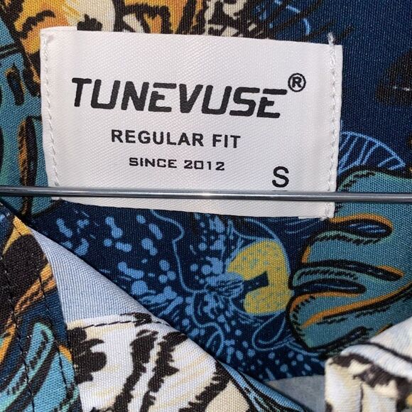 Tunevuse Men's Tropical Tigers And Toucans Button Down Shirt And Shorts Size S - Picture 4 of 15